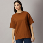 Drop-Shoulder Sleeves Pure Cotton Oversized T-shirt