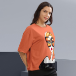 Women Graphic Printed Round Neck Cotton Oversized T-Shirt